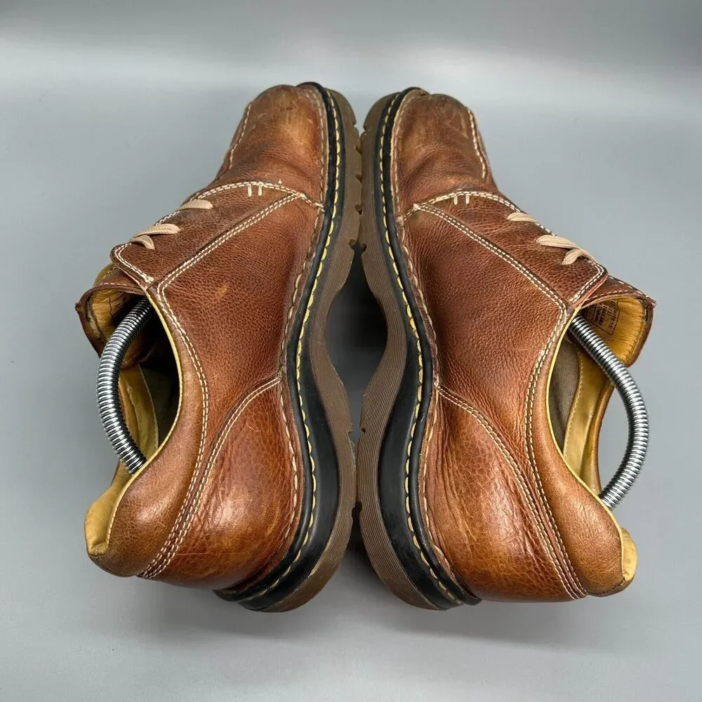 Dr. Martens Men's 11 Brown Leather Casual Oxfords Shoes Round Toe Lace Up